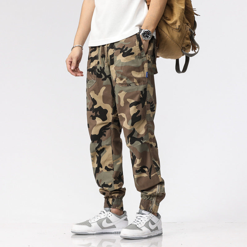 Herren Cargohose im Jogger-Stil mit Camouflage, elastischen Bündchen und Multifachtaschen Shop Nory