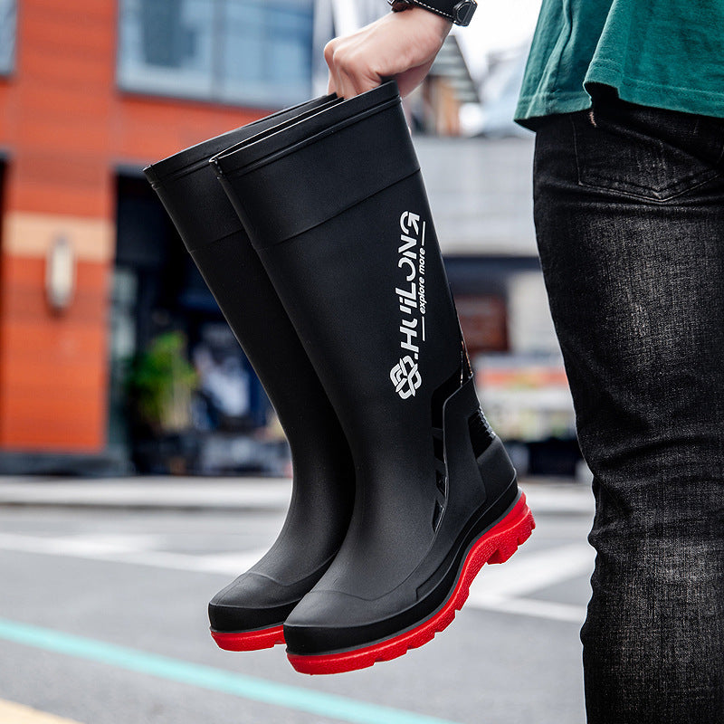 Herren Wasserdichte Gummistiefel mit verstellbarem Schaftabschluss und profiliertem Dämpfungssohlensystem Shop Nory