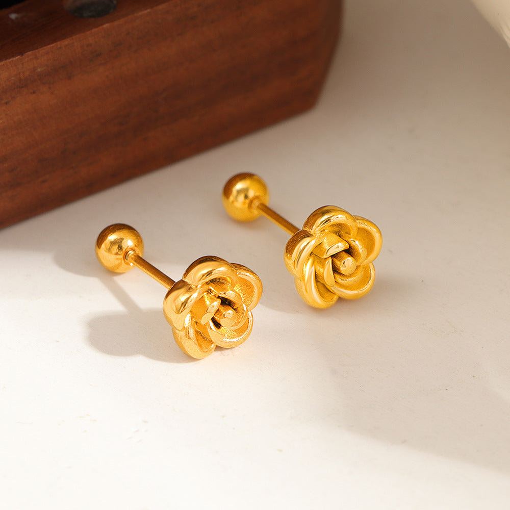 Damen Ohrstecker im eleganten Rosen-Design Shop Nory