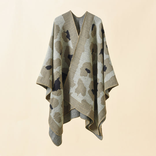Damen Oversize-Strickruana mit grafischem Jacquard und Zierstich Shop Nory
