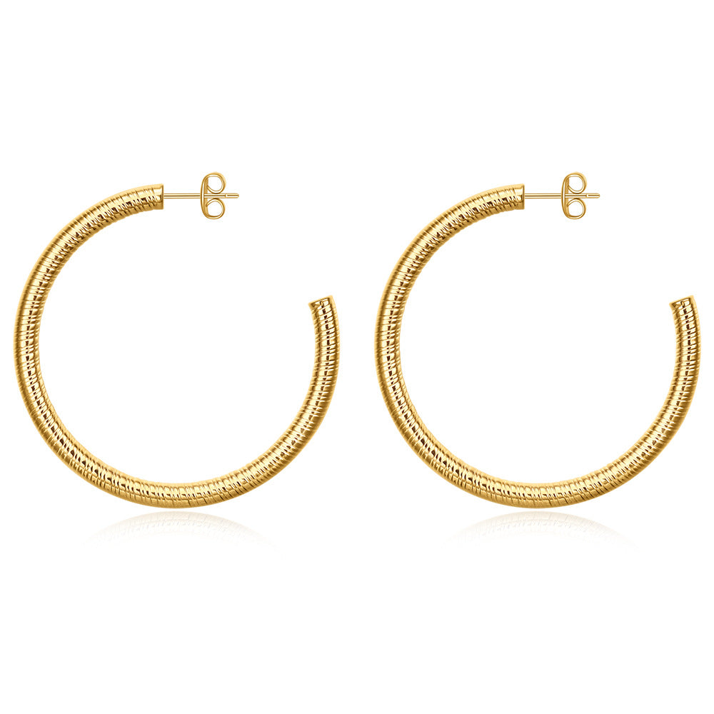 Damen Creolen mit kunstvollem Spiraldesign Shop Nory