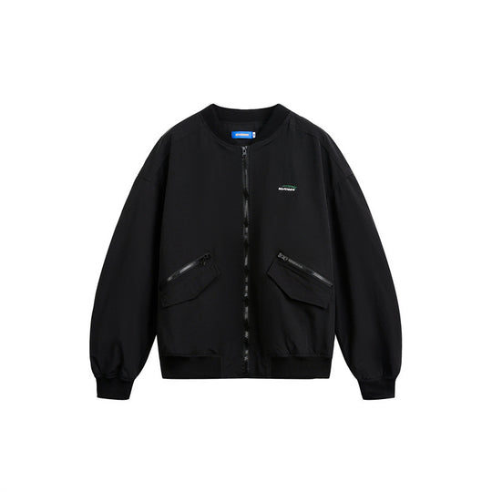 Unisex Kurz geschnittene leichte Nylon‑Bomberjacke mit Utility‑Taschen und geripptem Saum Shop Nory