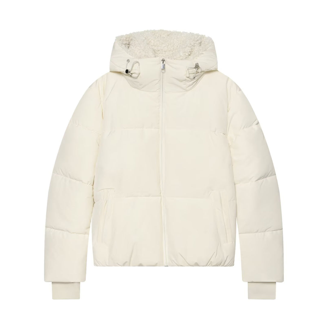 Damen Kurze Steppjacke mit Teddykragen Shop Nory