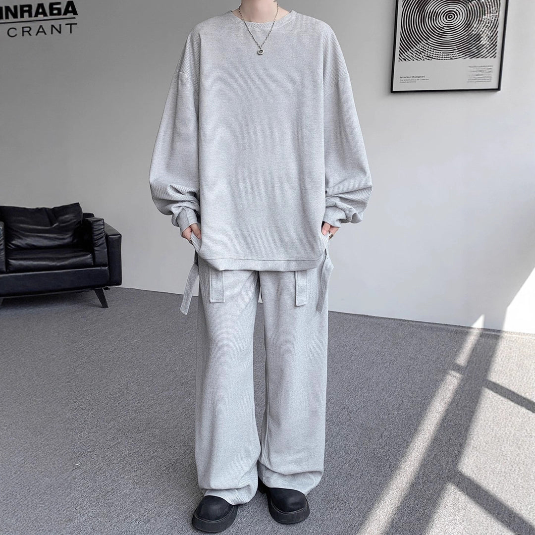 Unisex Lässiges Oversize Lounge-Set aus Waffelstrick mit Cargo-Bindungen Shop Nory