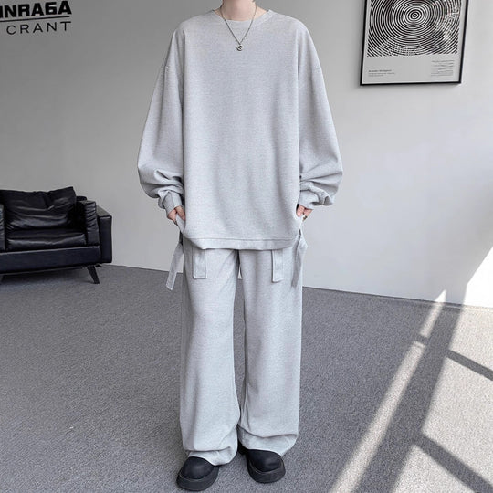 Unisex Lässiges Oversize Lounge-Set aus Waffelstrick mit Cargo-Bindungen Shop Nory
