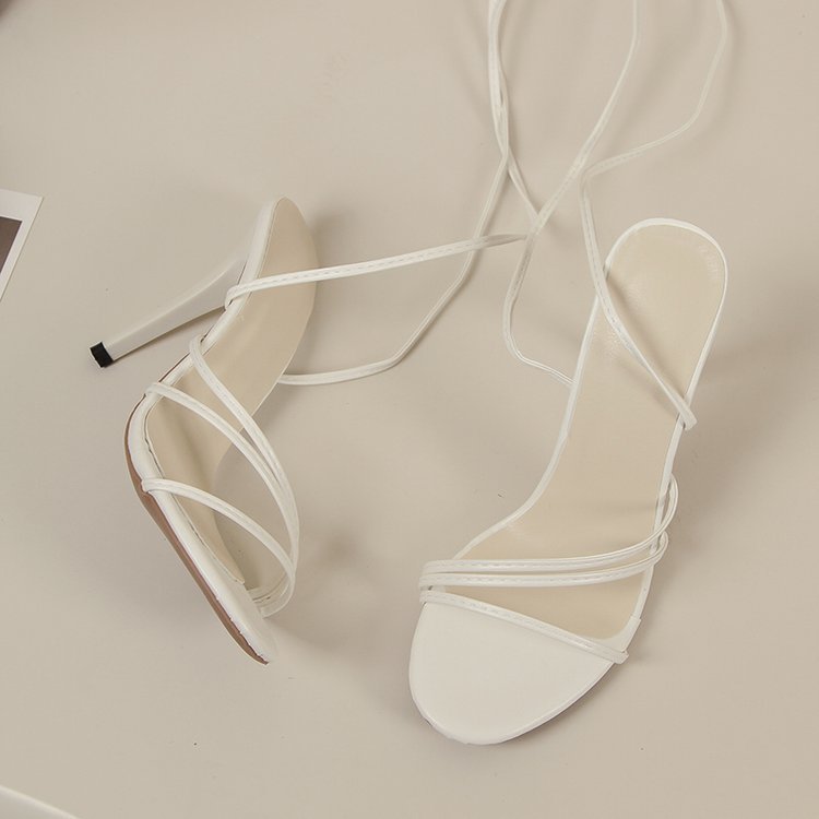 Damen Hochhackige Riemchen-Sandalen mit eleganter Schnürung
