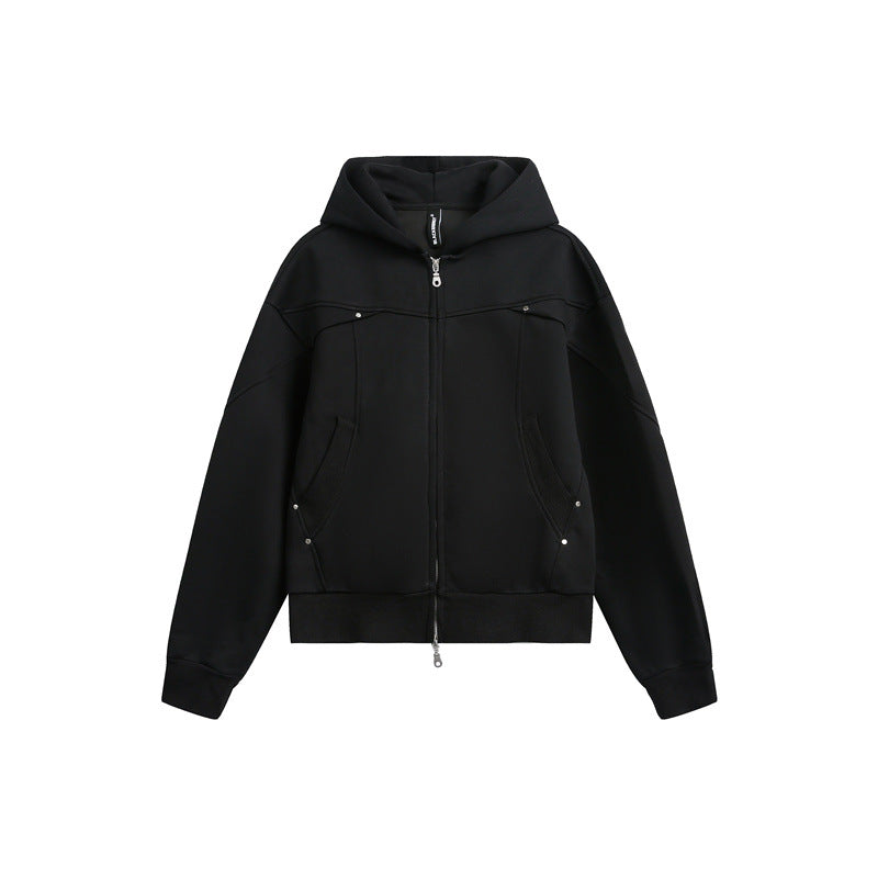 Unisex Oversize Kapuzen-Sweatjacke mit Zwei-Wege-Reißverschluss Shop Nory