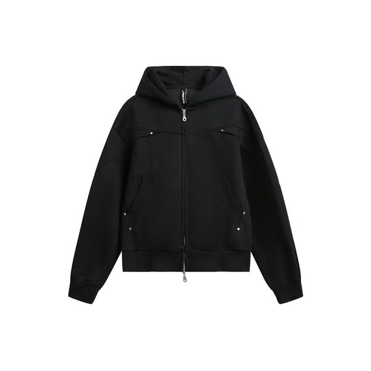 Unisex Oversize Kapuzen-Sweatjacke mit Zwei-Wege-Reißverschluss Shop Nory