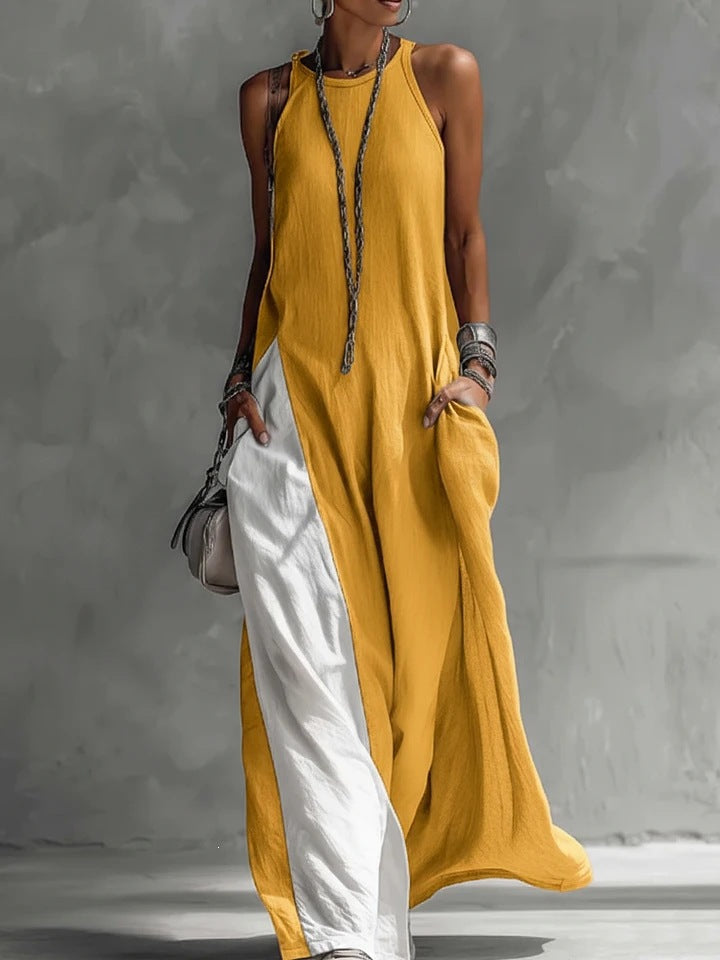 Damen Lässiges Maxikleid mit asymmetrischem Schnitt und tiefem Rückenausschnitt