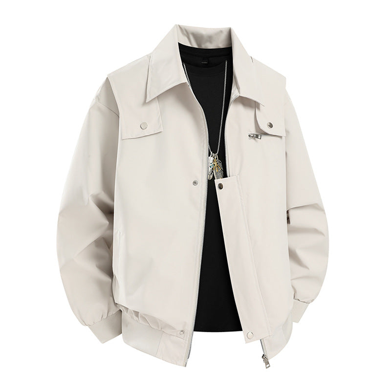 Herren Oversize-Utility-Coachjacke mit Reißverschluss, Druckknopfleiste und elastischen Bündchen Shop Nory