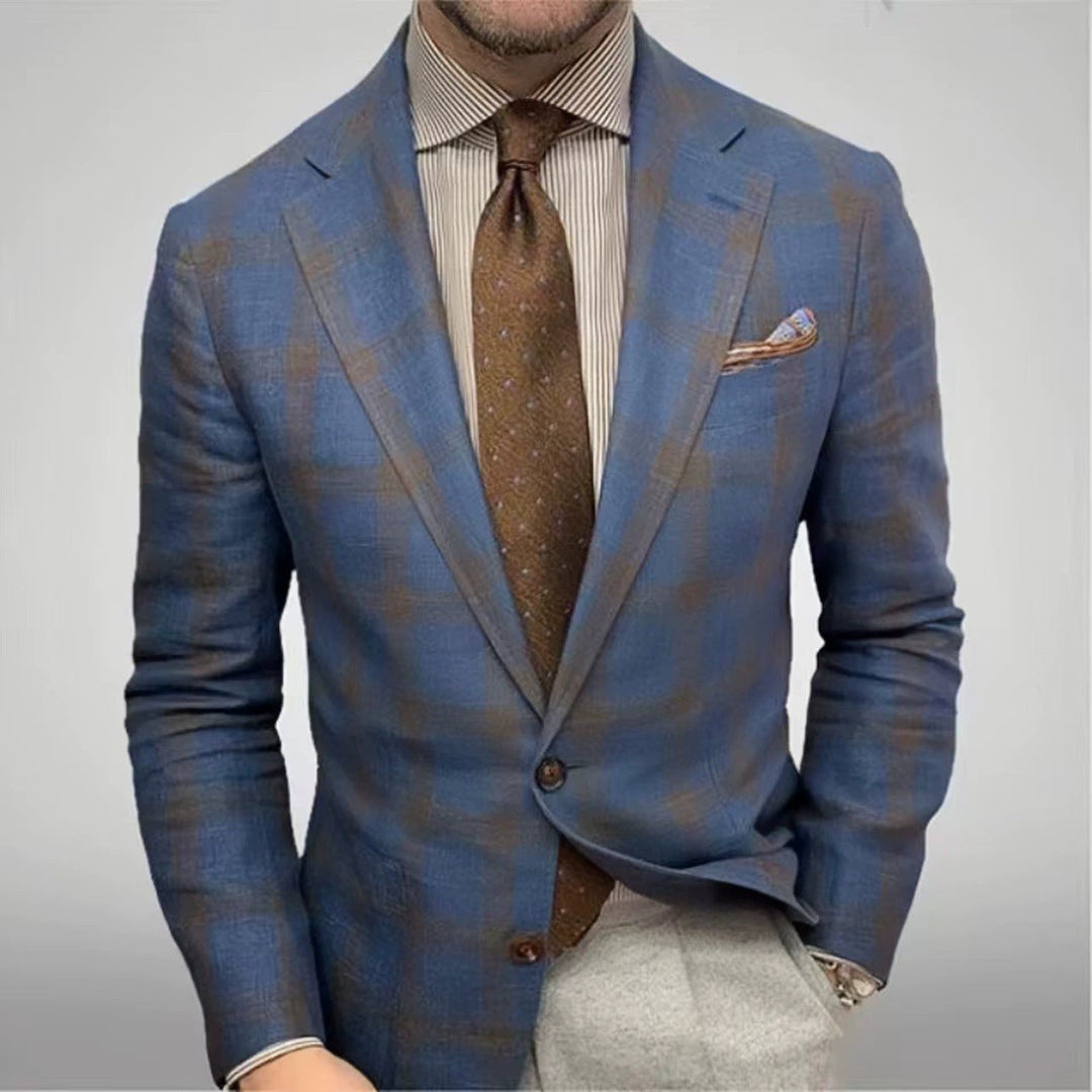 Herren modischer karierten Blazer mit hohem Tragekomfort und eleganten Details