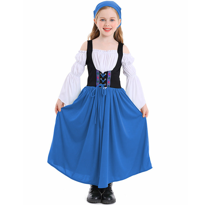 Damen nan mittelalterliches Mädchenkostüm mit Schnürmieder und Kopftuch Shop Nory