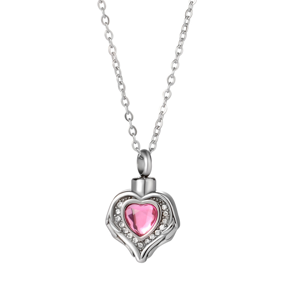 Damen Halskette mit herzförmigem Anhänger und funkelnden Kristallen Shop Nory