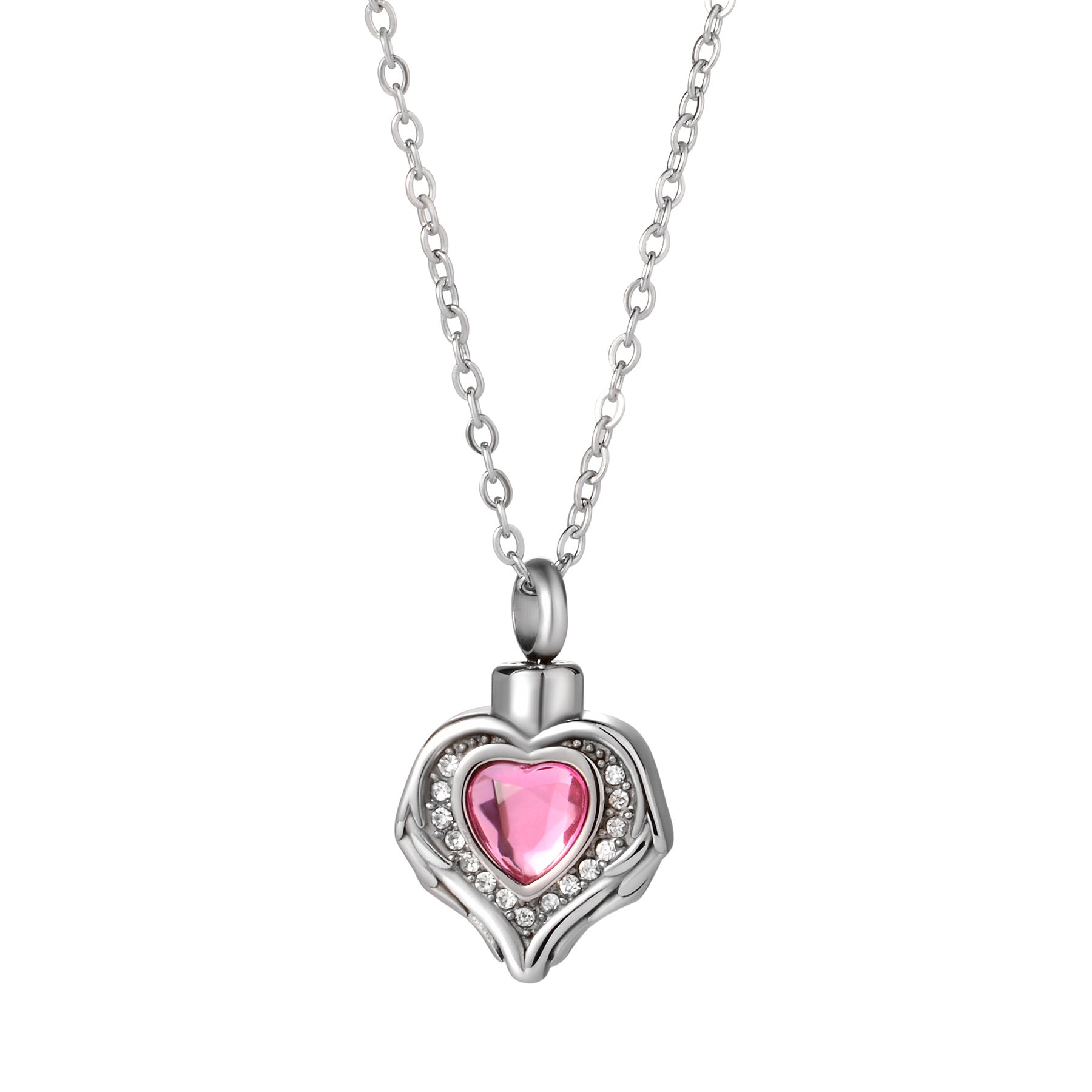 Damen Halskette mit herzförmigem Anhänger und funkelnden Kristallen Shop Nory