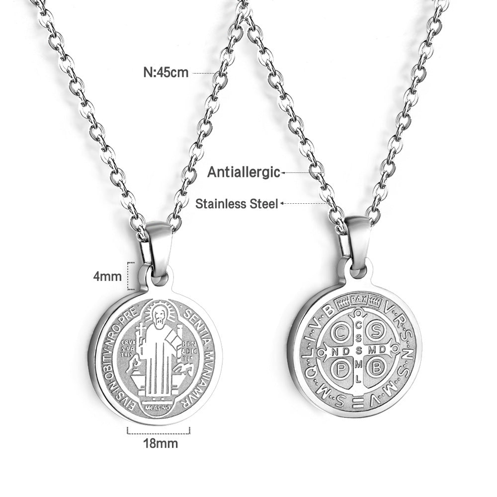 Damen Halskette mit goldplattiertem Medaillon-Anhänger aus Edelstahl Shop Nory