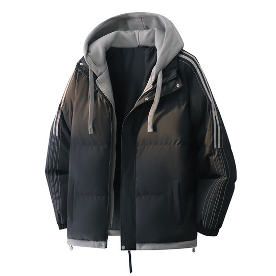 Damen Modische Steppjacke mit Kapuze und Innensweater Shop Nory