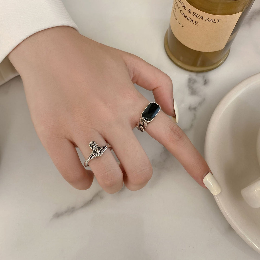 Damen Offener Ring mit kunstvollem floralen Muster Shop Nory
