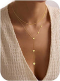 Damen Halskette mit mehrlagigen Herzen und zartem Design Shop Nory