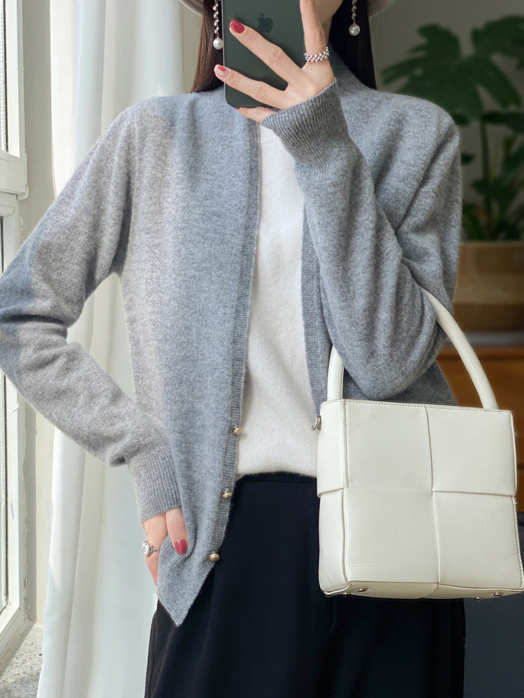 Damen Offener Feinstrick-Cardigan im Mohair‑Look mit geradem Saum und schmalen Bündchen Shop Nory