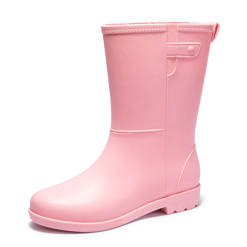 Damen Mittelhohe nahtlose Regenstiefelette aus flexiblem Vollgummi mit griffiger Profilsohle Shop Nory