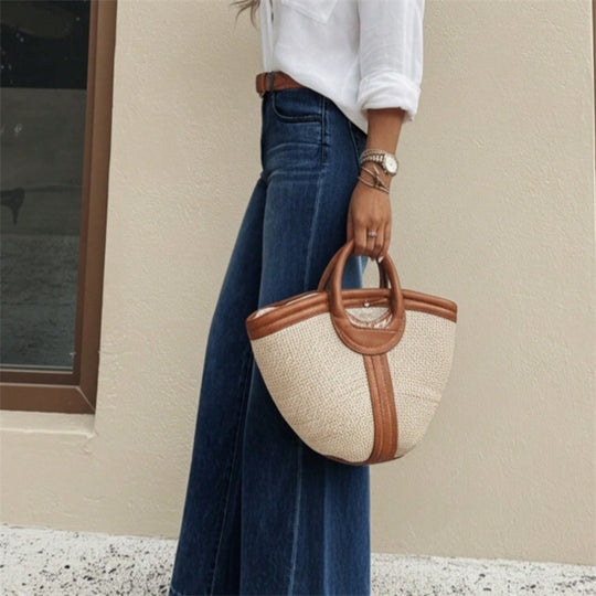 Damen Hochtaillierte extraweite Schlaghose aus Denim Shop Nory