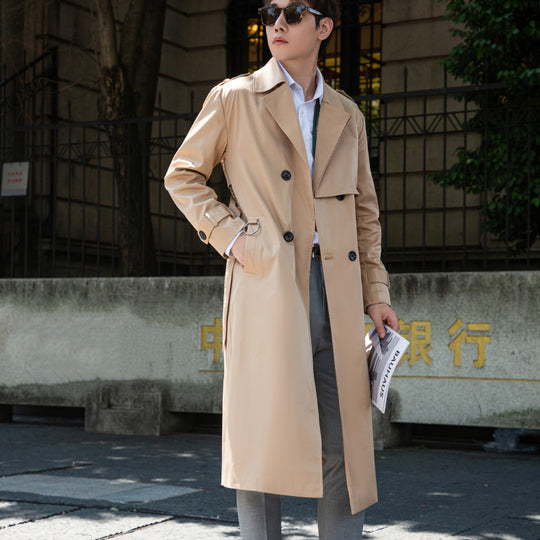 Herren Taillierter Trenchcoat aus wasserabweisendem Twill mit doppelreihiger Knopfleiste Shop Nory