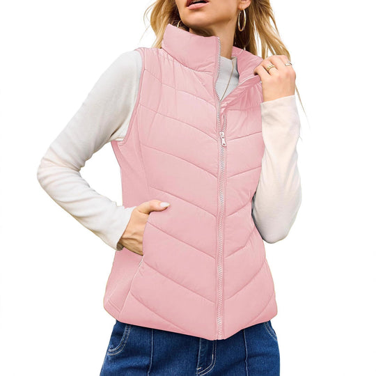 Damen Steppweste mit hohem Stehkragen und figurbetonten Stretchseiten Shop Nory