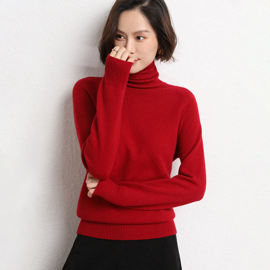 Damen Schlanker Rollkragenpullover aus feinem Strick mit Raglanärmeln Shop Nory
