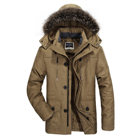 Herren hochwertiger Winterparka im Canvas‑Style mit abnehmbarem Kunstfellkragen und Thermofutter Shop Nory