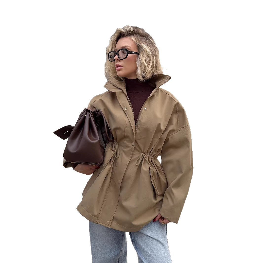 Damen Kurzparka mit Taillenzug und hohem Kragen Shop Nory
