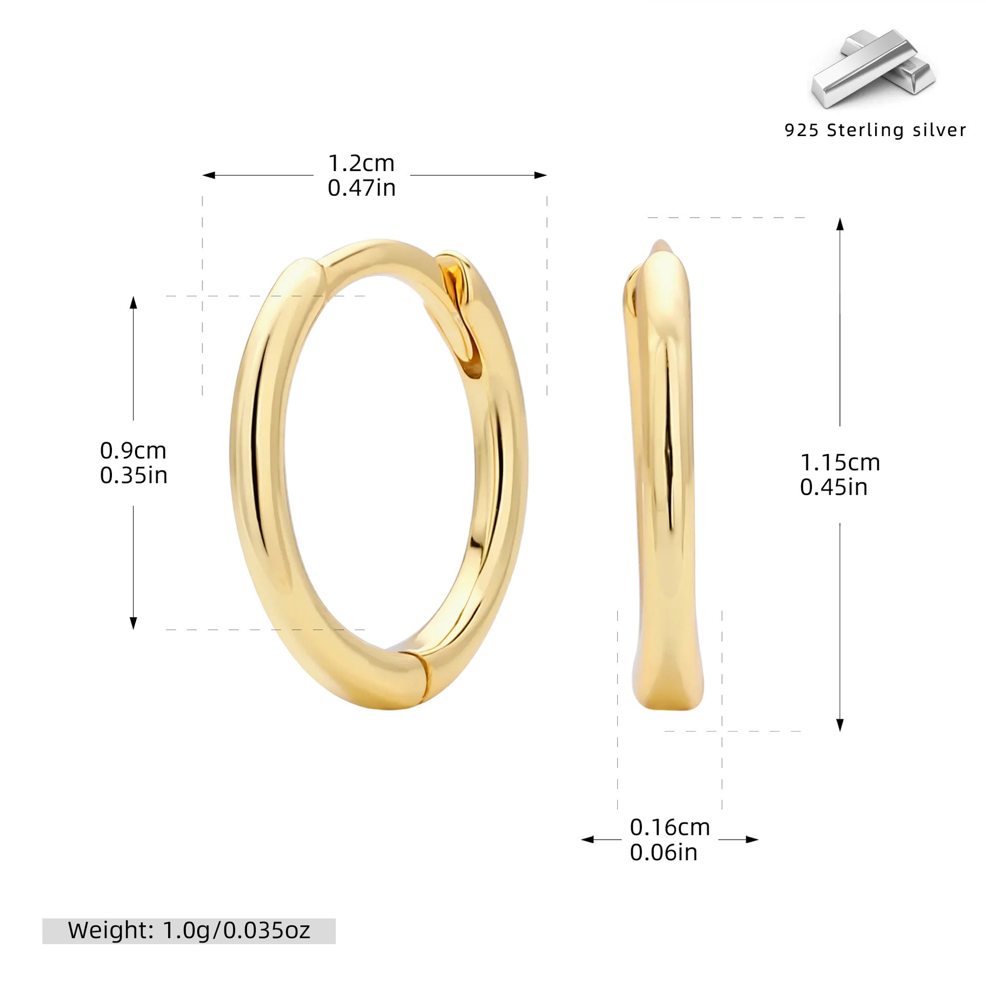 Damen Creolen mit modernem, geschwungenem Design aus 925 Sterling Silber Shop Nory