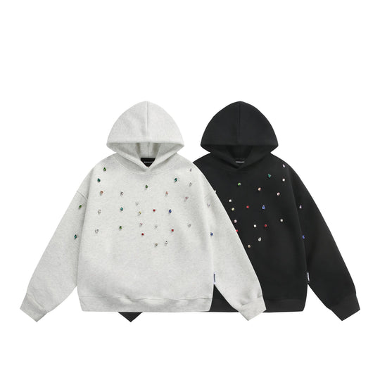 Damen Oversize-Kapuzenpullover mit Strassapplikationen und Relaxed-Schnitt Shop Nory