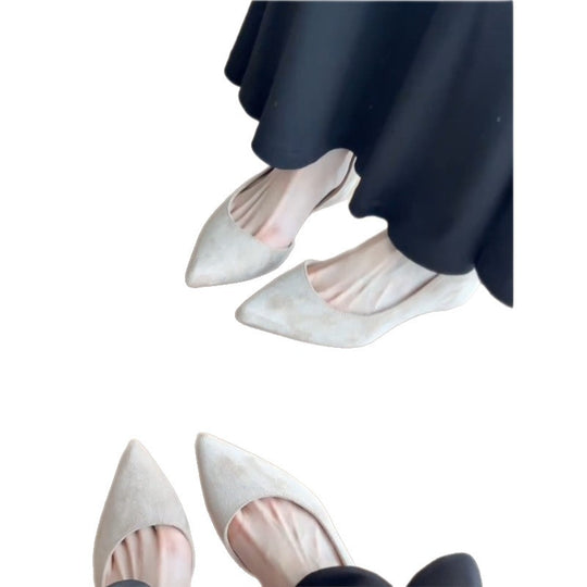 Damen Elegante Wildleder-D'Orsay Keil-Pumps Shop Nory