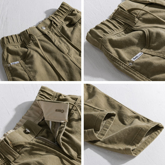 Herren Utility-Cargohose mit elastischem Bund, Tunnelzug und aufgesetzten Taschen Shop Nory