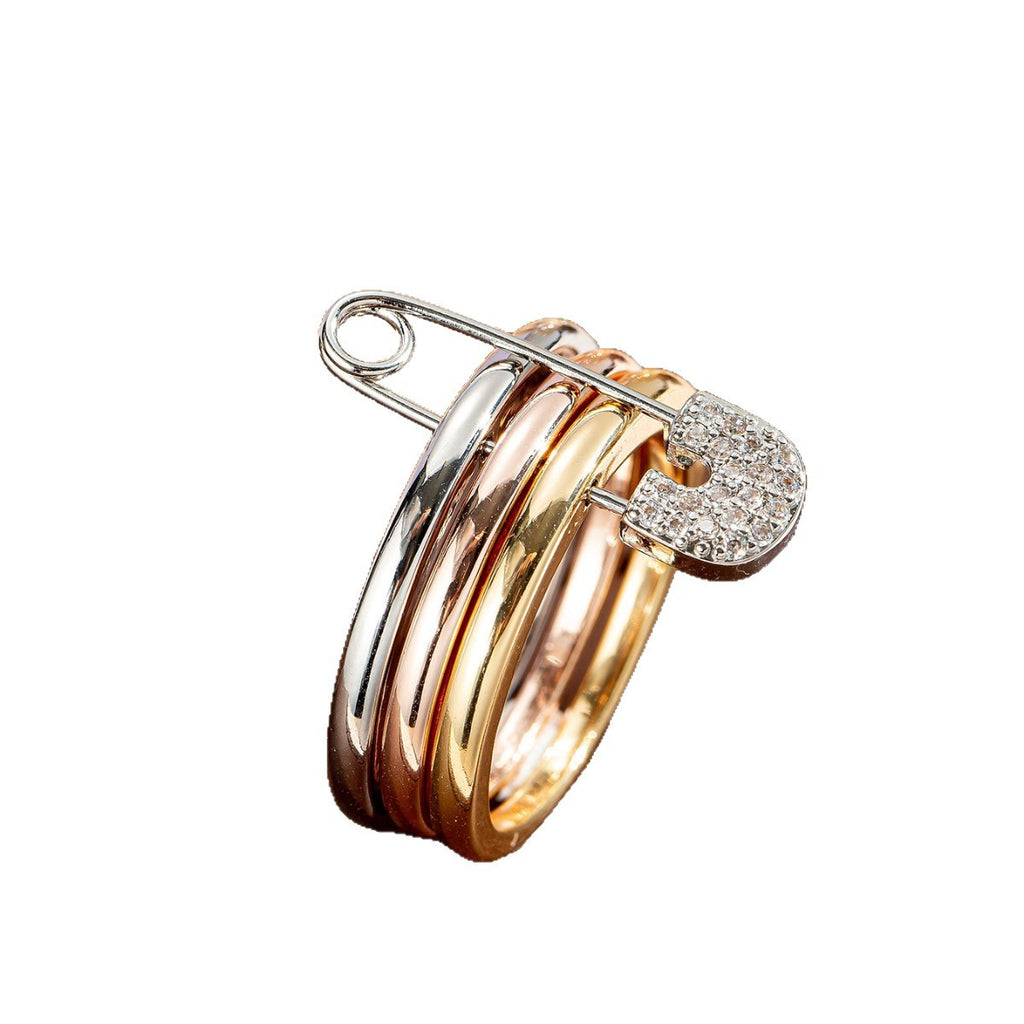 Damen eleganter Ring mit Sicherheitsnadel Design Shop Nory