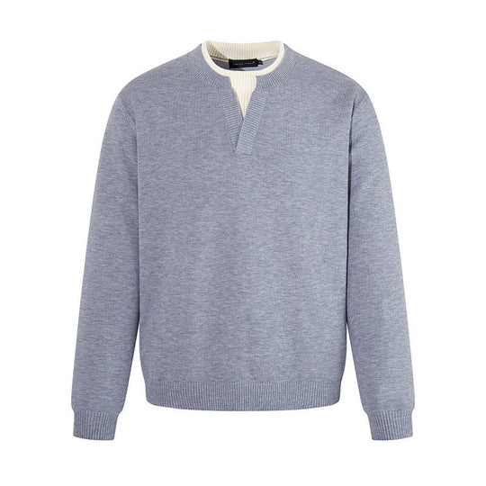 Herren Feinstrick-Pullover mit V‑Schlitzkragen und Rippabschluss Shop Nory