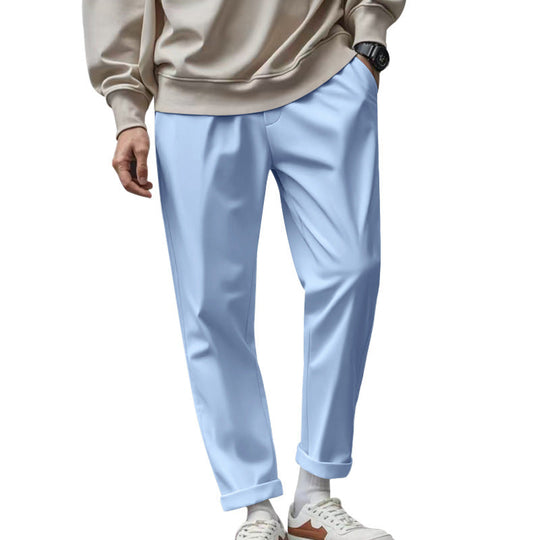 Herren elegante Chino-Hose mit bequemem Bund und modischem Schnitt