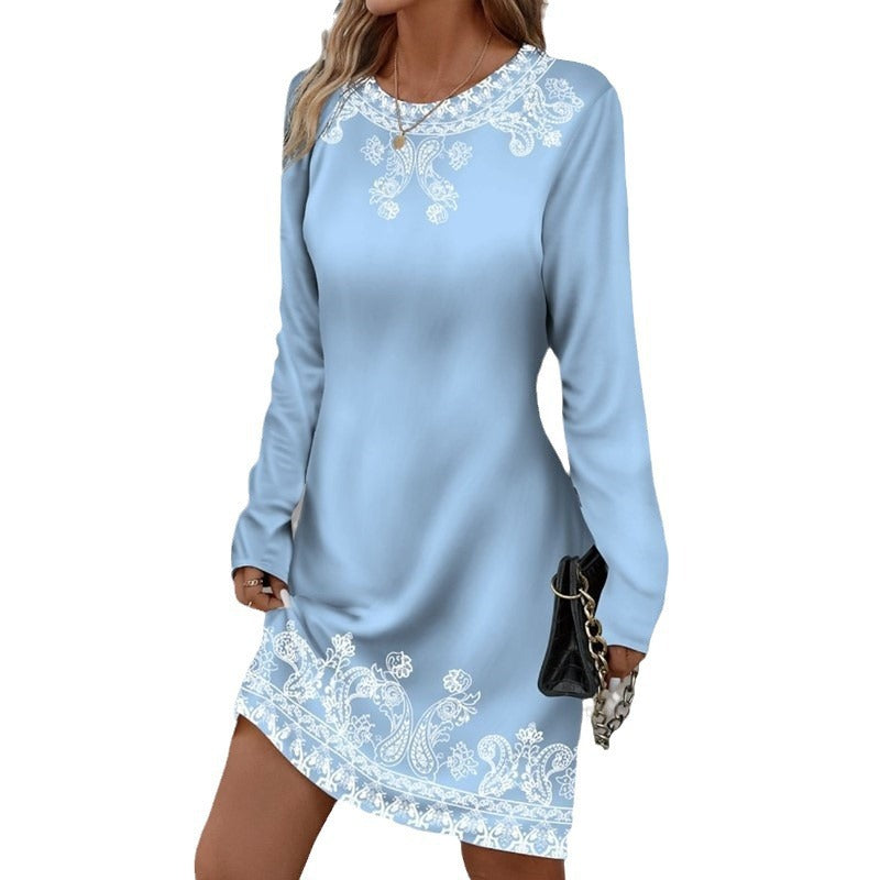 Damen elegantes Bettwäschekleid mit kunstvollen Stickereien Shopnory