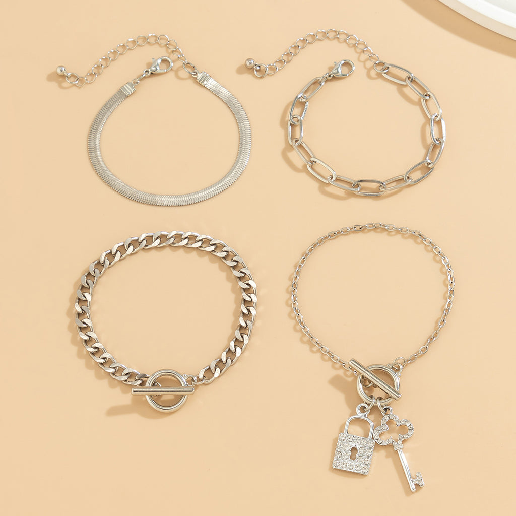 Damen mehrlagige Ketten-Halskette mit Anhängermotiven Shop Nory