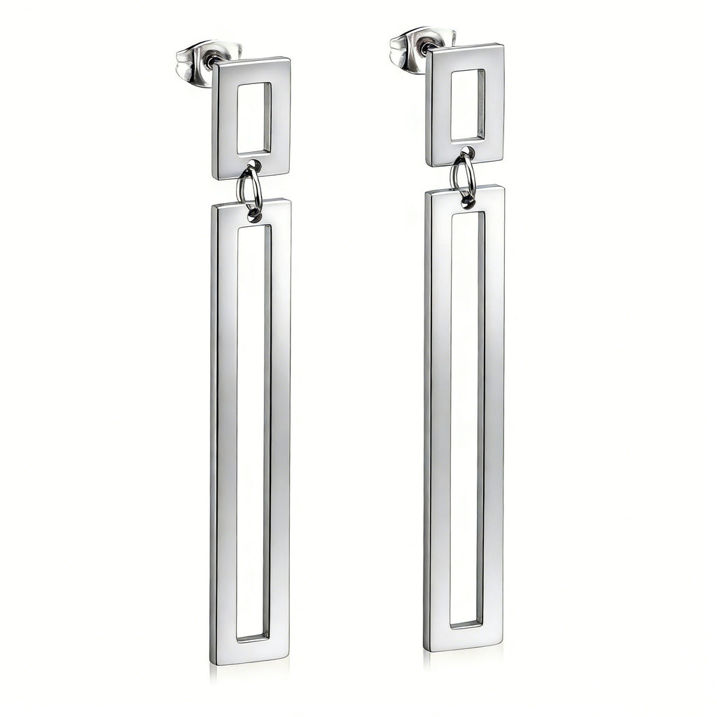 Damen Hängende Ohrringe aus hochwertigem Edelstahl mit eleganter ovaler Form Shop Nory