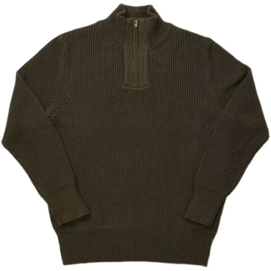 Herren Grobgerippter Halbzip-Strickpullover mit Stehkragen Shop Nory