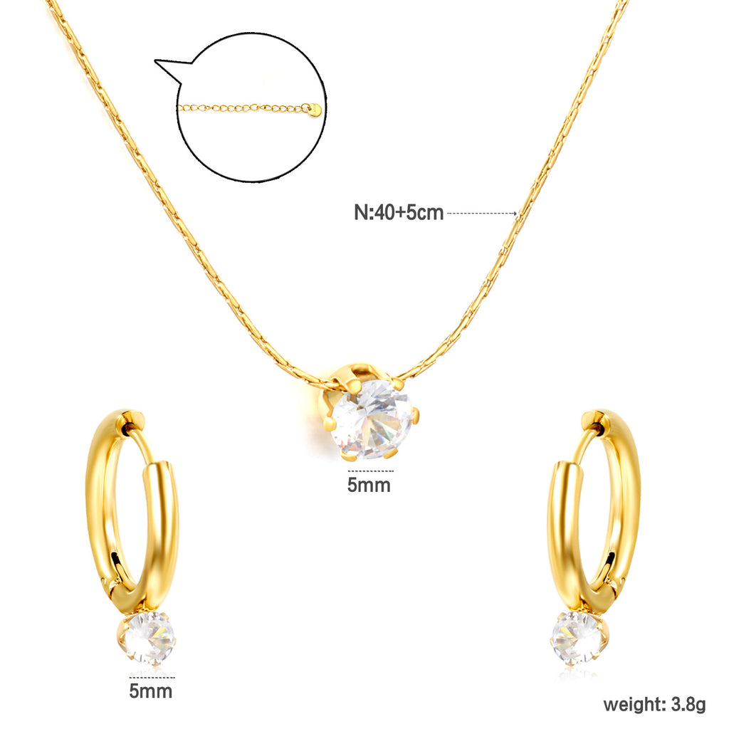 Damen Schmuckset aus eleganten Halskette und funkelnden Ohrsteckern Shop Nory