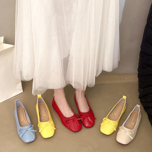 Damen Bequeme Ballerinas mit zartem Schleifen-Detail