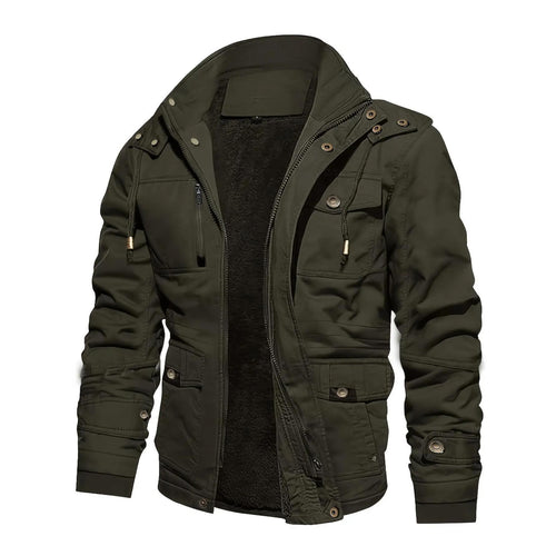 Herren Parka-Jacke mit Teddyfutter Kapuze und Multitaschen Shop Nory