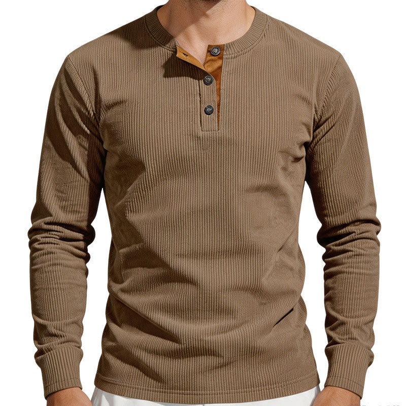 Herren Thermo-Ripp-Langarm-Henleyshirt mit Knopfleiste Shop Nory