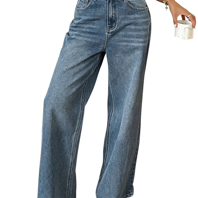 Damen Jeanshose mit hoher Taille und weitem Bein Shop Nory
