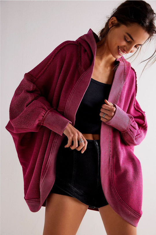 Damen Lässige Oversize Sweatjacke