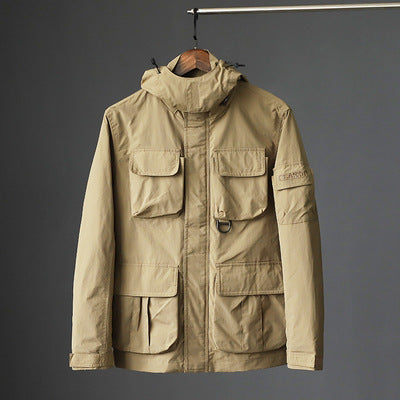 Herren urbane Feldjacke mit Mehrfach‑Taschen, windabweisender Oberfläche und verdeckter Kapuze Shop Nory