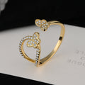 Damen Offener Ring mit funkelnden Schmetterlingsmotiven Shop Nory