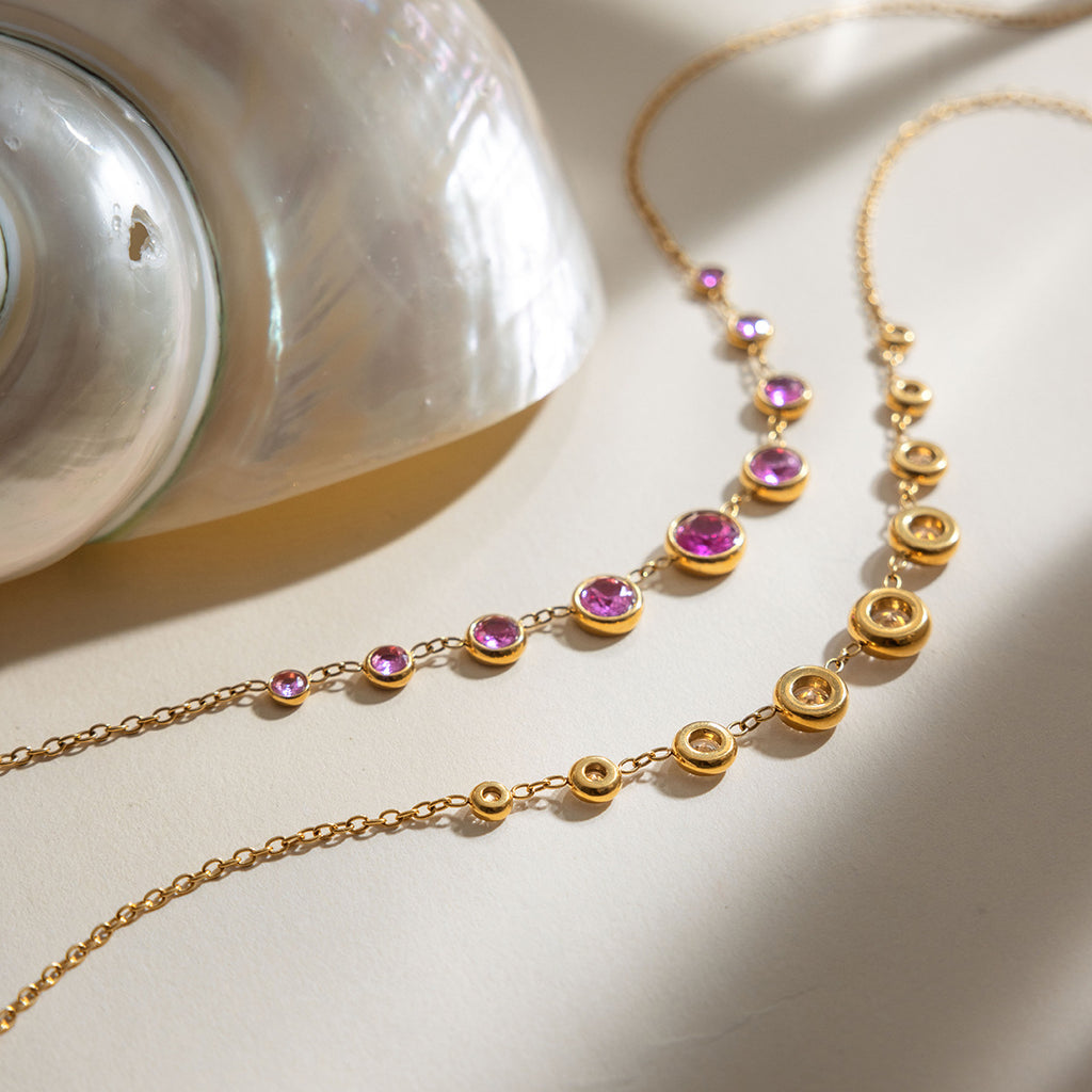 Damen Halskette mit funkelnden Zirkonia und hypoallergenem Edelstahl Shop Nory